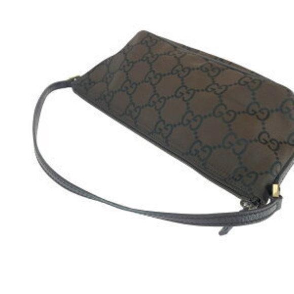 GUCCI Brown Canvas Handbag Accessory Pouch - Picture 5 of 9